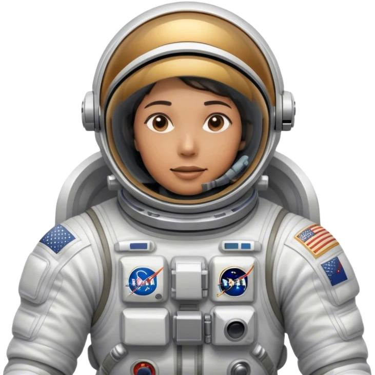 Cinematic Realistic Astronaut with concealed face– A highly detailed depiction of an astronaut in a state-of-the-art space suit, floating weightlessly in the vast expanse of space. The reflective visor hides the face so we do not see the astronauts face, while intricate suit details and soft lighting create an immersive sense of realism. emoji