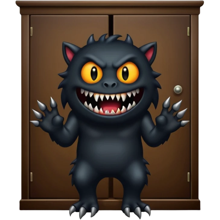 Scary black Monster on the closet emoji