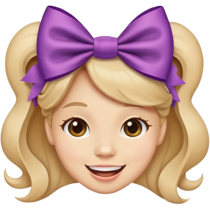 Happy face with hair bow emoji