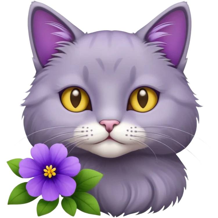 A cat when look its flower violet  emoji