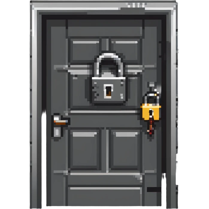 closed door with a lock, symbolizing 'locked in' emoji