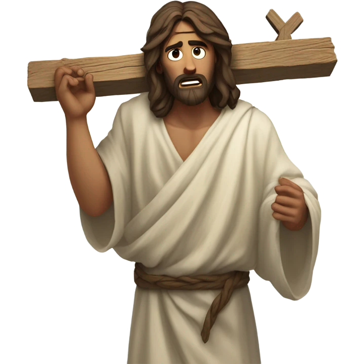 Jesus carrying the cross emoji