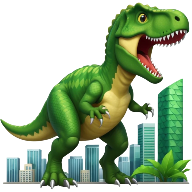 Trex attacks city emoji