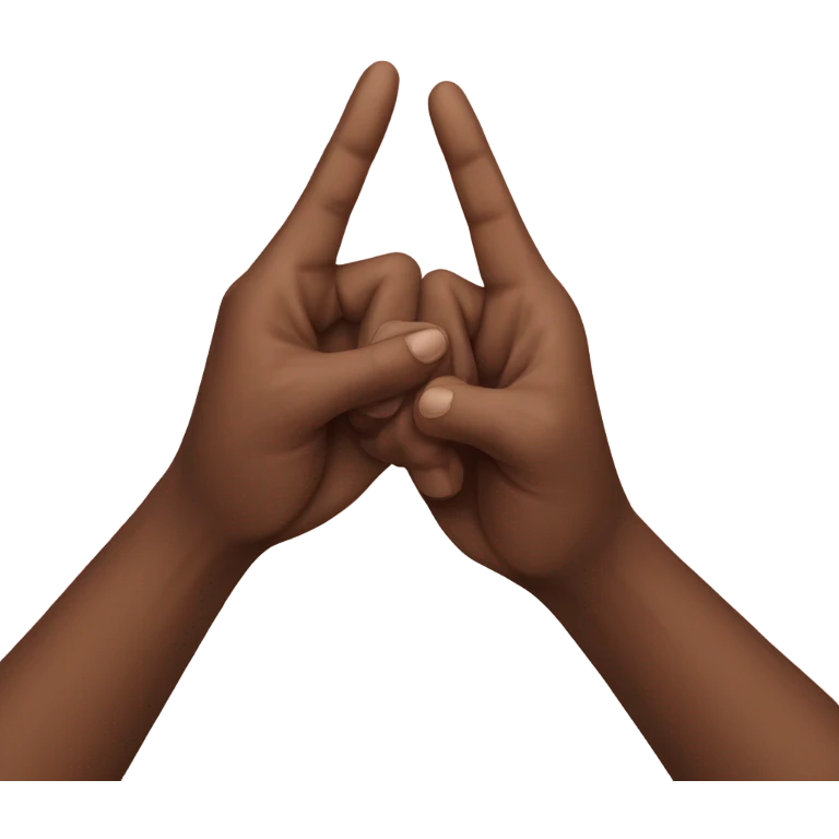 hand gesture emoji that Andrew Tate and Tristan Tate and known for making in which they put both their hands together, interlocking their fingers and pressing the tips of their index fingers together to make a point. emoji