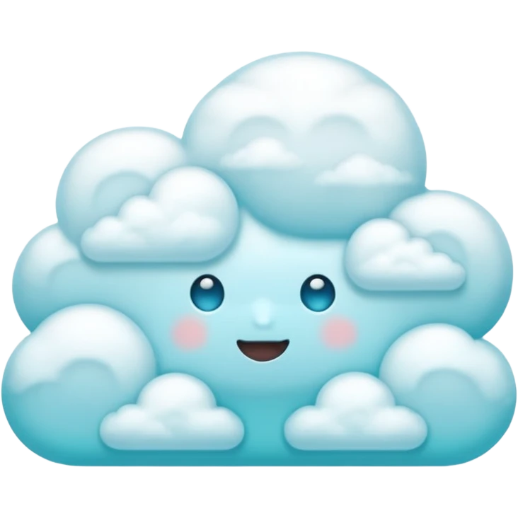 núvem japonesas ciano emoji