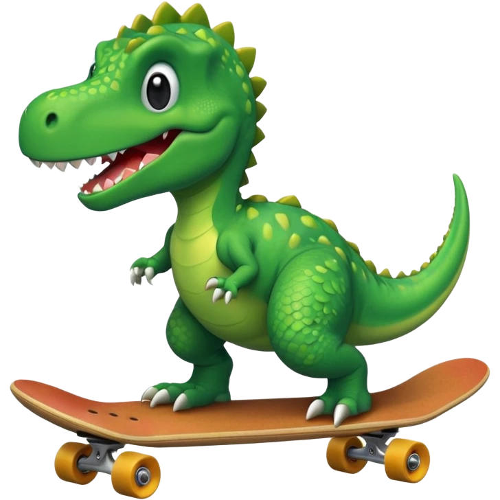 Dinosaur on a skateboard emoji