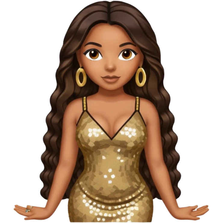 Ashanti, R&B Singer with long dark brown hair emoji