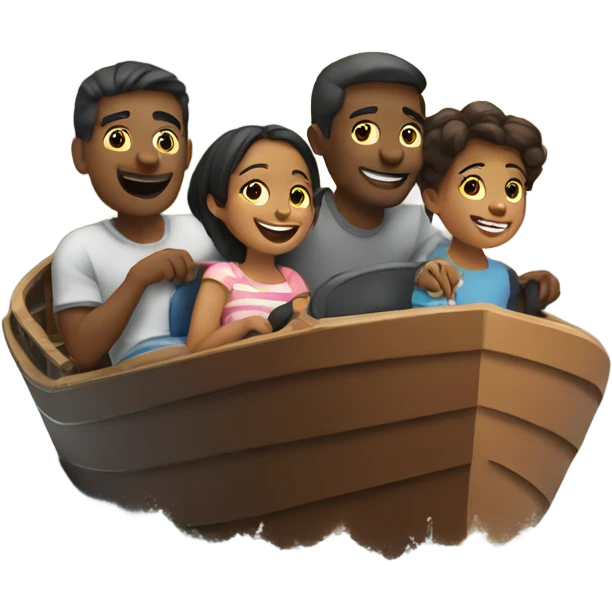 Family enjoying city boat ride emoji