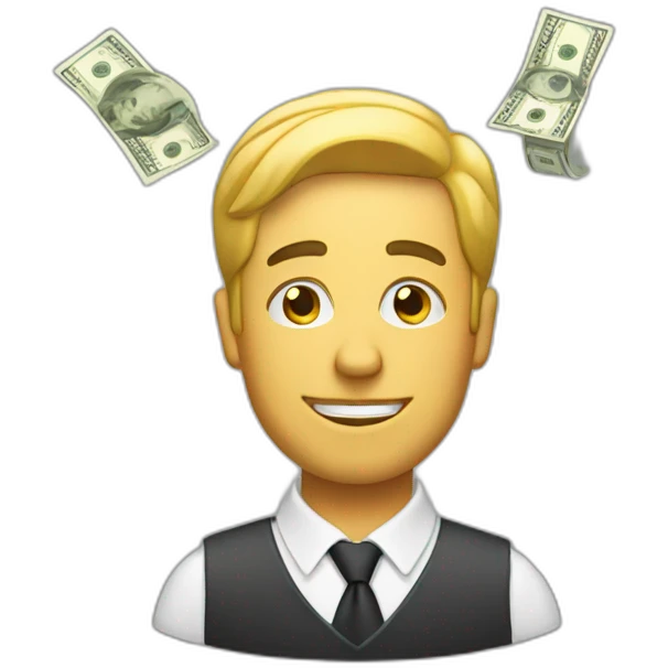 man with money behind him emoji