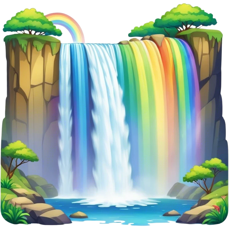Waterfall with rainbow  emoji