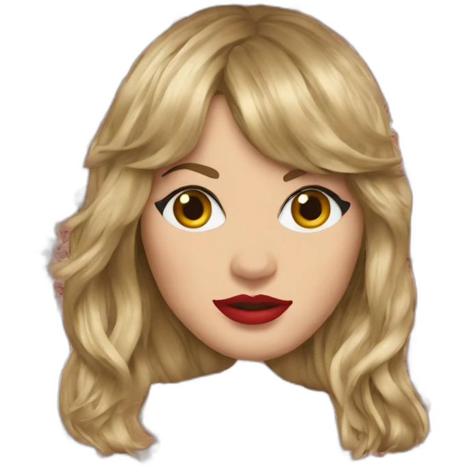 taylor swift with many large glue stains emoji