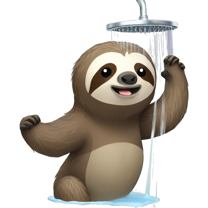sloth taking shower emoji