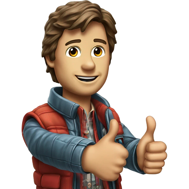 photorealistic Marty McFly thumbs up emoji
