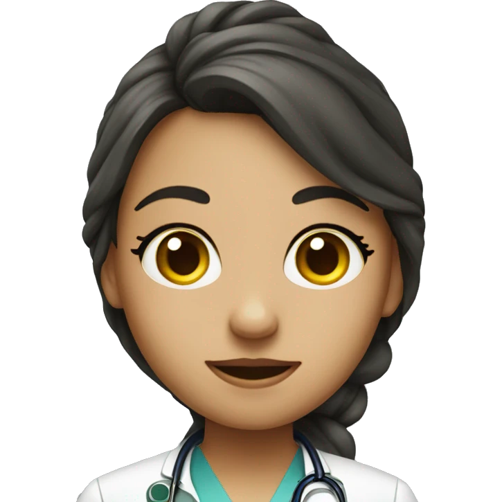 The girl is a doctor with an apple emoji