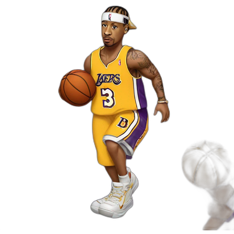 allen iverson with yellow lakers jersey emoji