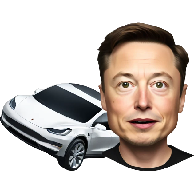 elon musk with flying car emoji