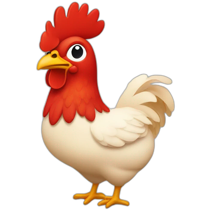 un pollo de color rojo entero en el cuerpo el color  emoji