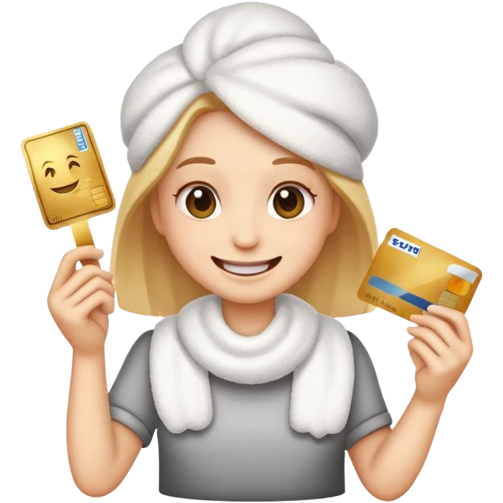 Happy emoji with credit card in hand and a pile of flour emoji