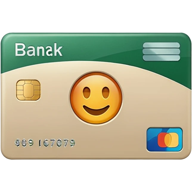 light beige bank card with dark green inserts emoji