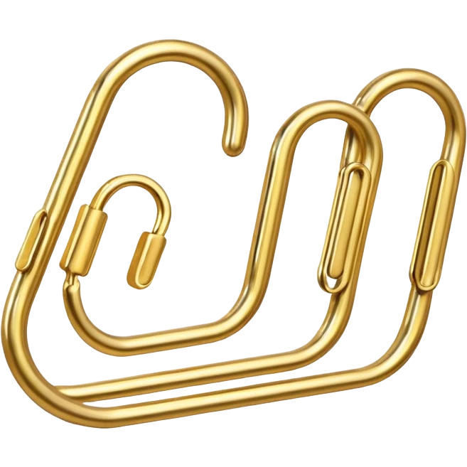 one gold paper clip emoji