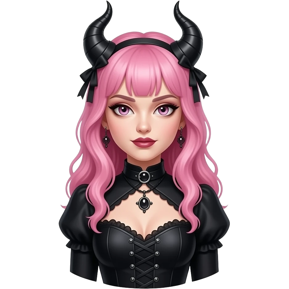 Sexy gothic pink haired woman with the full word Mommy next to her emoji