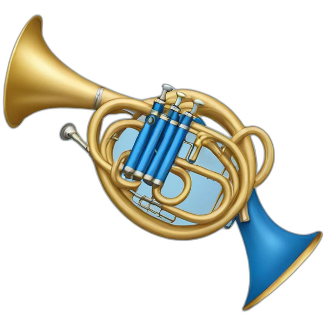 Round hunting horn blue emoji