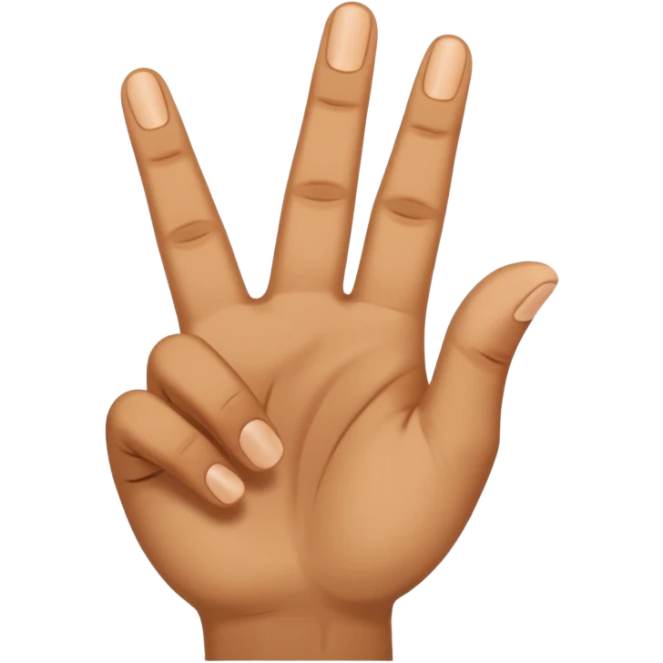 yvl hand sign with index middle and thumb finger raised and all other fingers down emoji