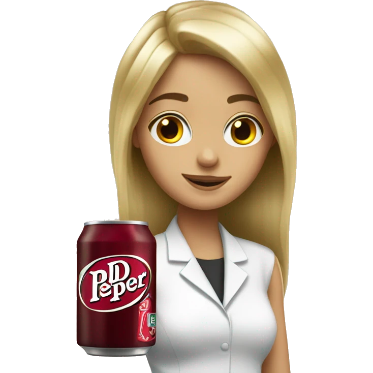 dirty blonde girl with Dr Pepper emoji