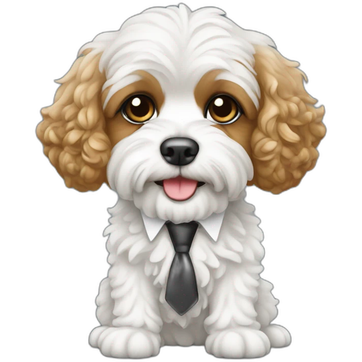 All White cavapoo as a lawyer emoji