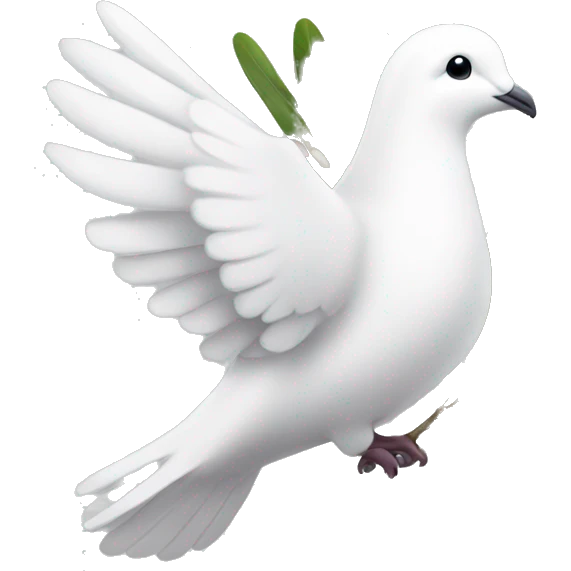 A white dove with an olive branch emoji