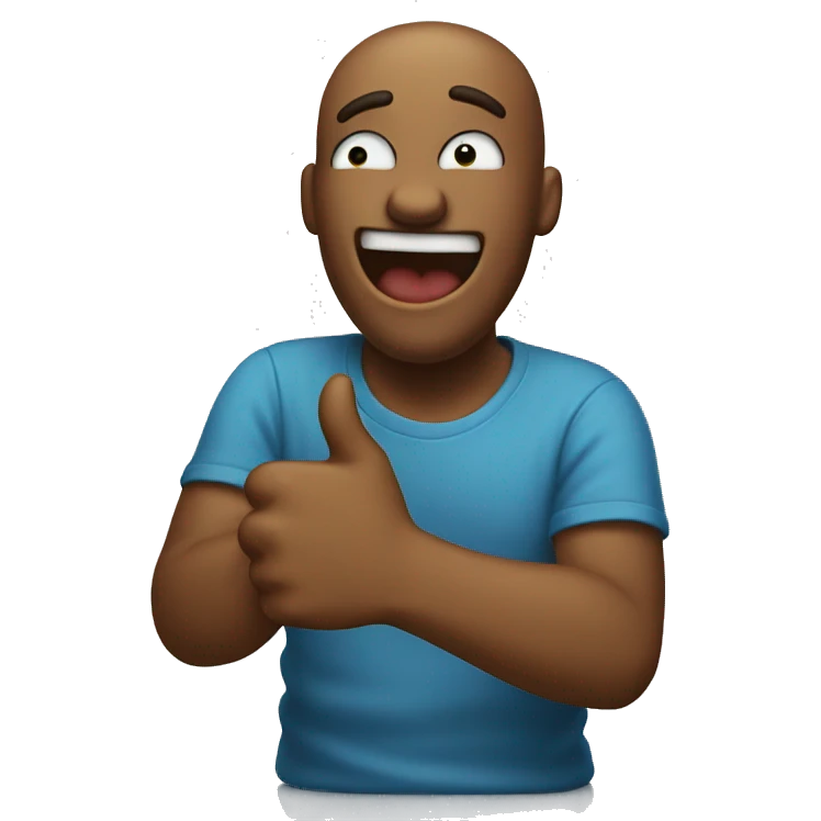 emoji laugh crying while holding a thumbs up  emoji