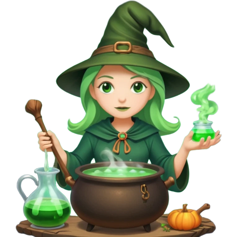 green witch cooking potion emoji