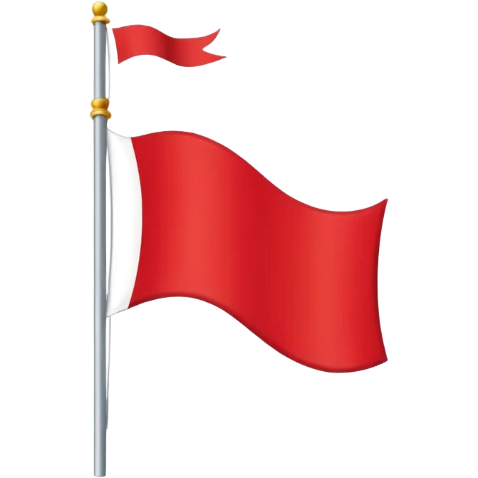 “Emoji-style red waving castle flag, flat clean lines, simple heraldic shape, no castle shown.” emoji