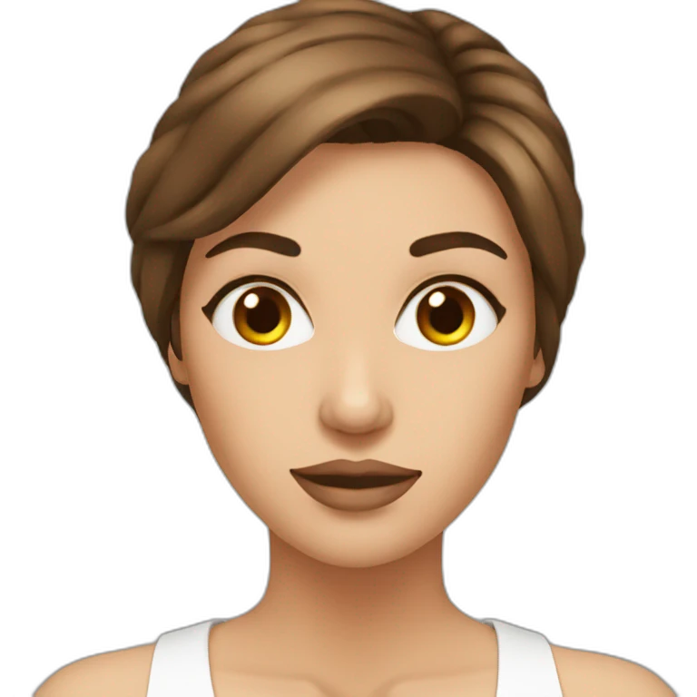 woman making botox with brown hair emoji