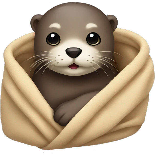 otter cozy in blanket emoji