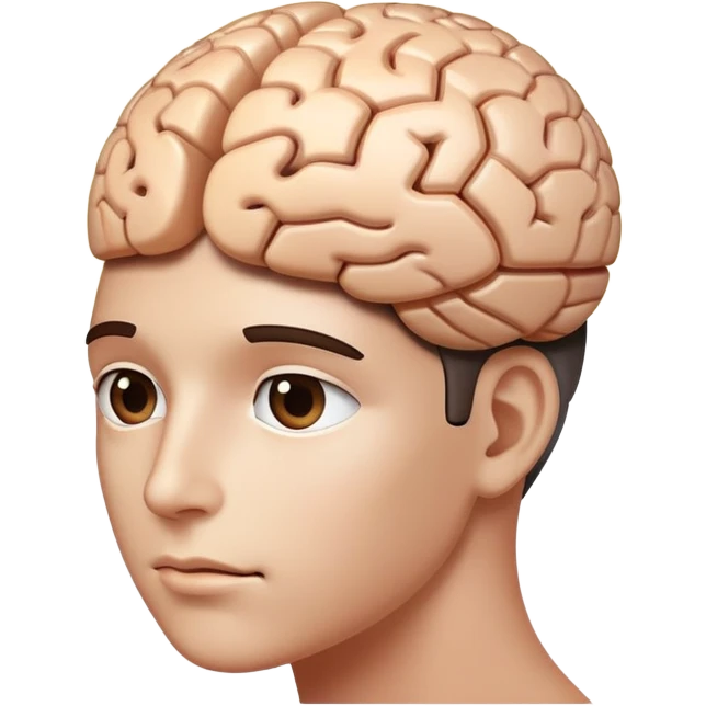 face with a glowing brain, digital circuits, and a thoughtful expression emoji