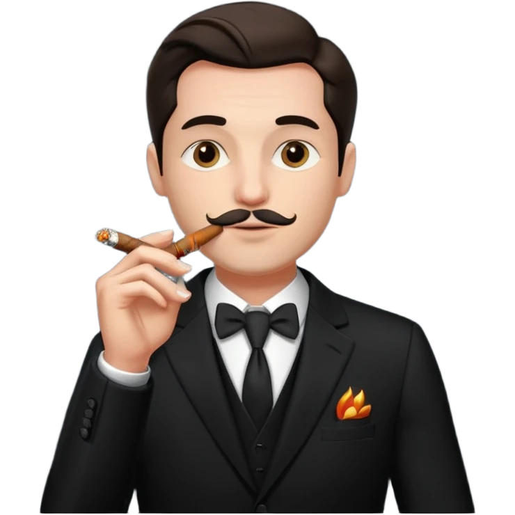 Style Birthday Photoshoot man in black smoking emoji
