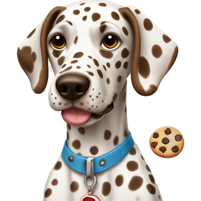 Brown Dalmatian and cookies emoji