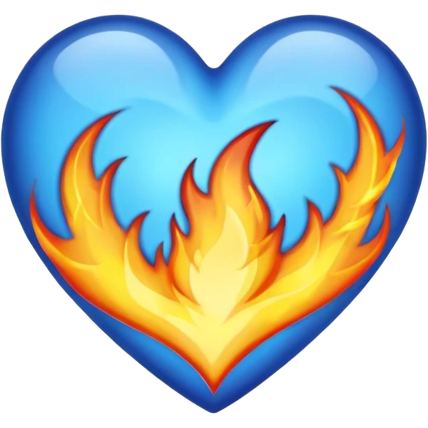 blue heart is fire emoji  emoji