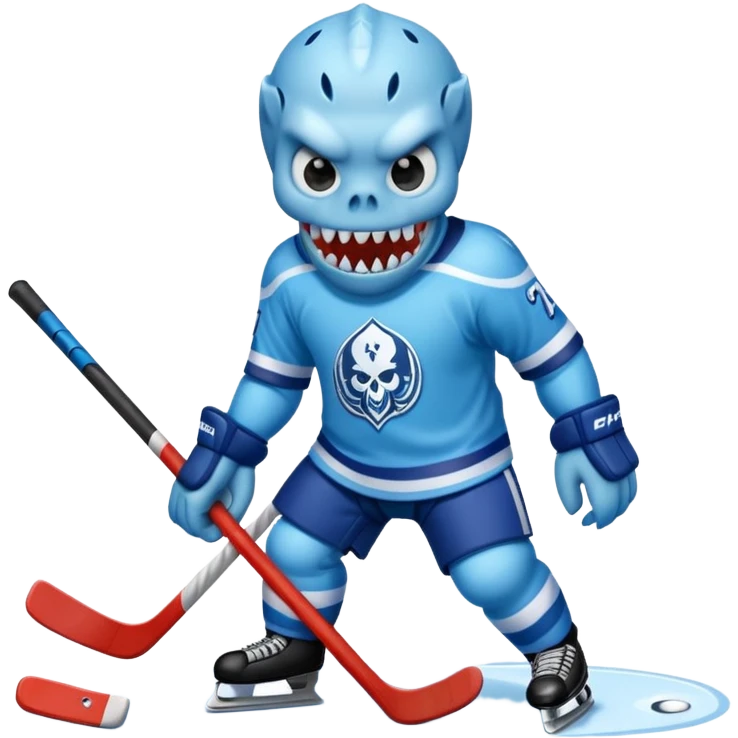 Kraken playing hockey emoji