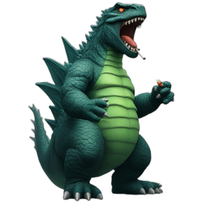 godzilla smoking emoji