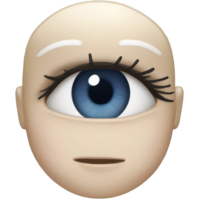 realistic dark blue eye with eyelid and eyelashes emoji