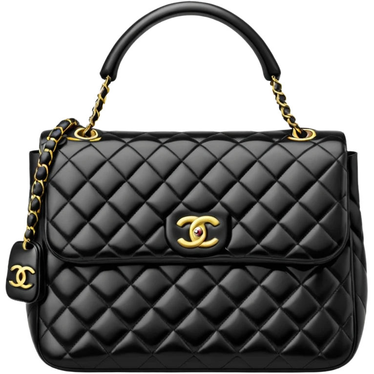 Chanel bag and black cat emoji