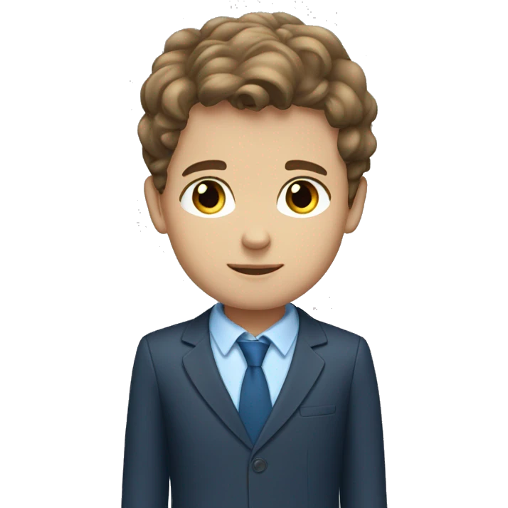 Light brunette hair blue eyes boy emoji