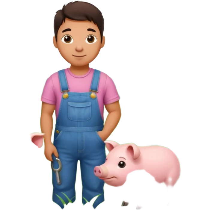 farmer with pet pig emoji