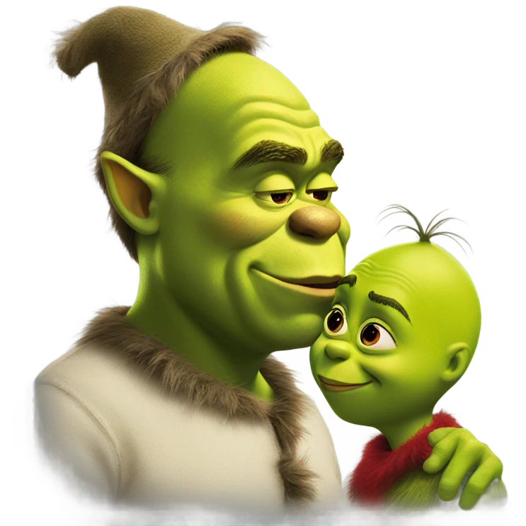 shrek kissing the grinch   emoji