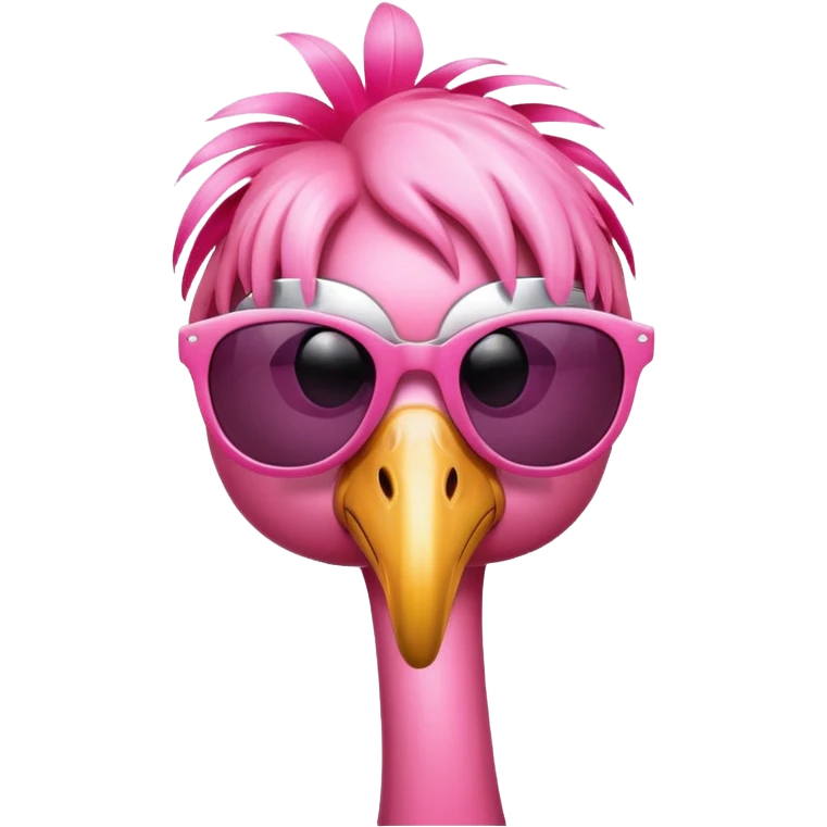 flamingo with sunglasses facing left emoji
