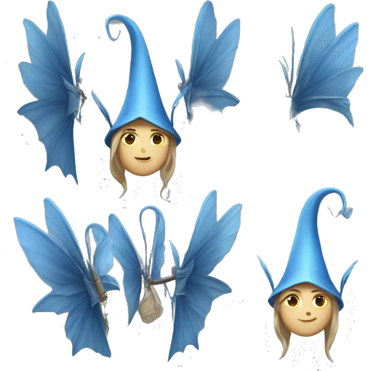 Blue medieval fairy pointed hat emoji