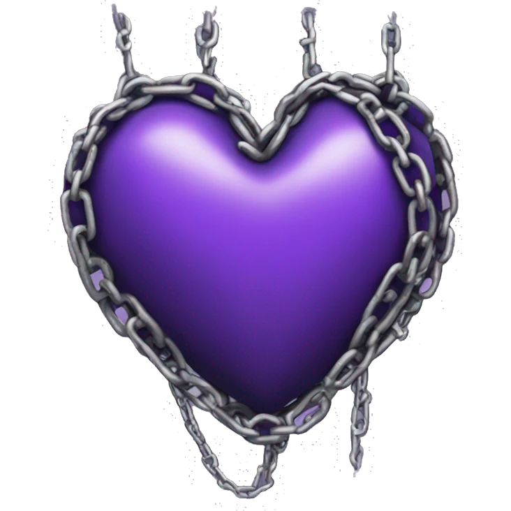 purple gothic heart with chains emoji