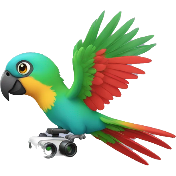  parrot flying a drone emoji